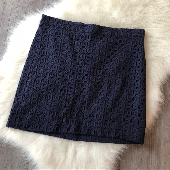J. Crew Dresses & Skirts - 3/$25 🖤 J. Crew navy eyelet lace skirt